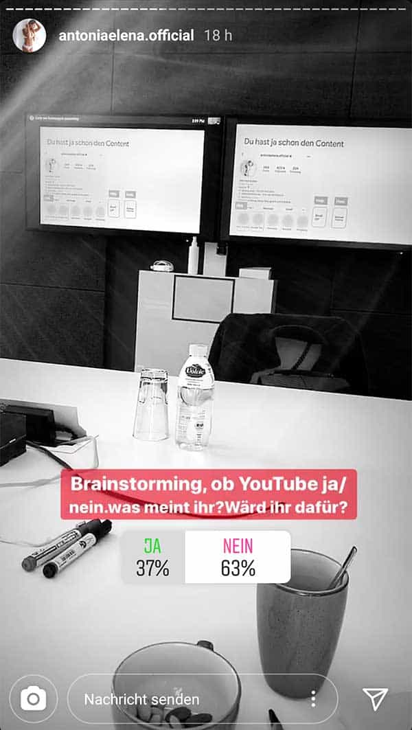 Antonia Elena Instagram Umfrage YouTube-Kanal