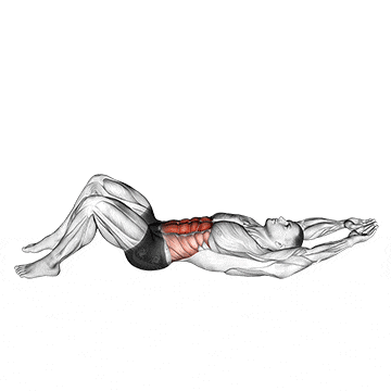 Crunches auf dem Boden mit gestreckten Armen