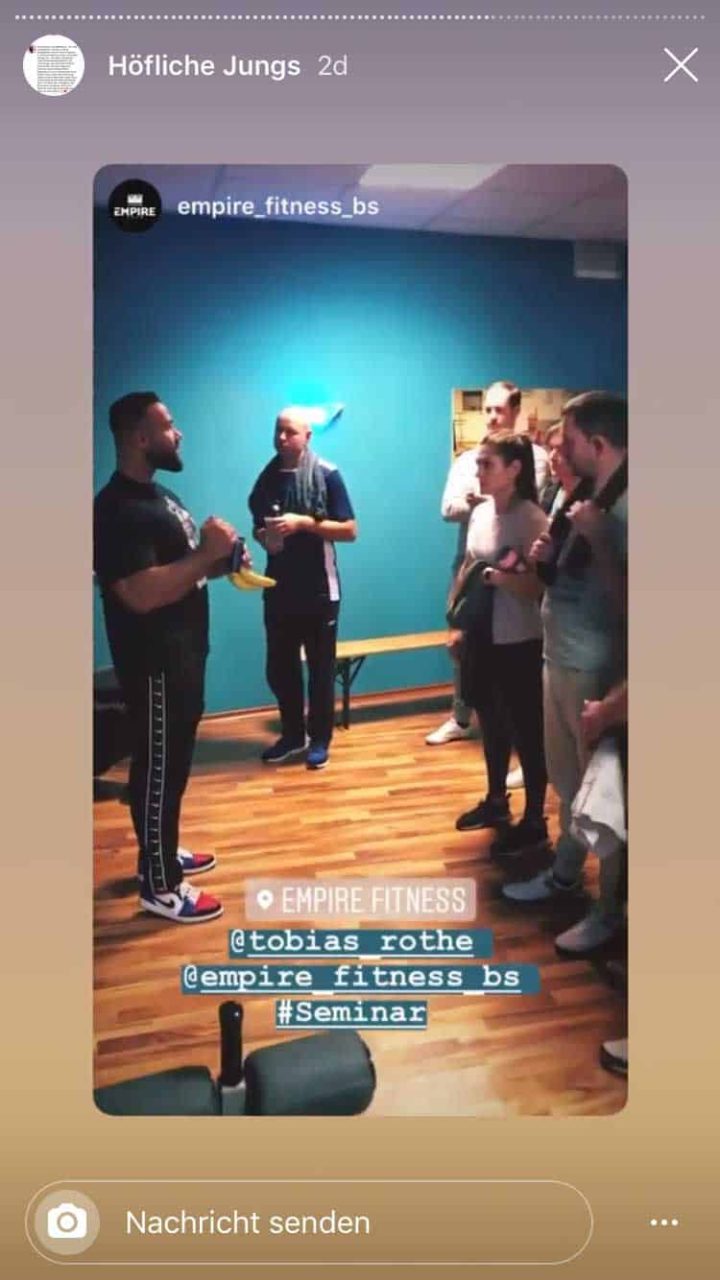 Die höflichen Jungs Seminar Empire Fitness bs