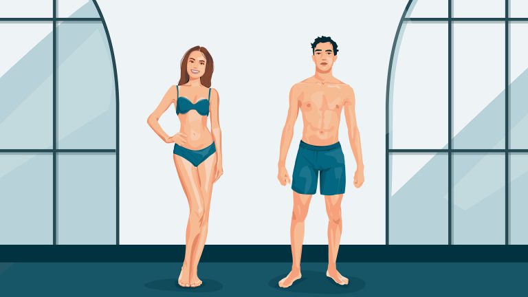 Ectomorpher Körpertyp Frau und Mann.
