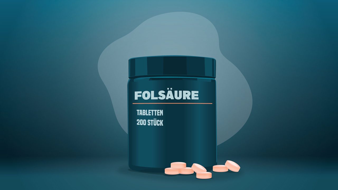 Nahrungsergänzungsmittel Folsäure Tabletten (Supplement)